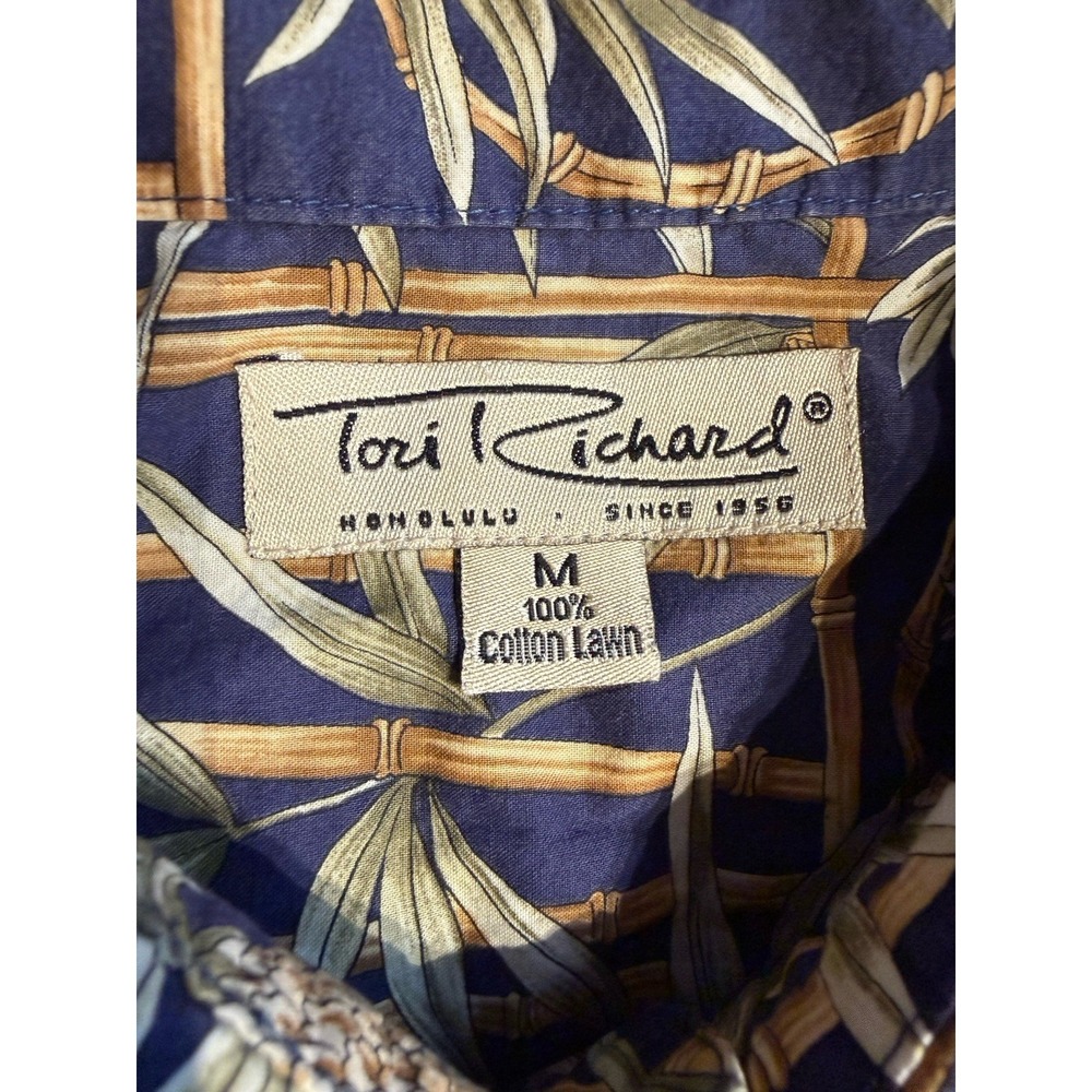 Tori Richard Honolulu Hawaiian Shirt Mens M Blue Pineapple Bamboo Cotton Lawn - Picture 4 of 8
